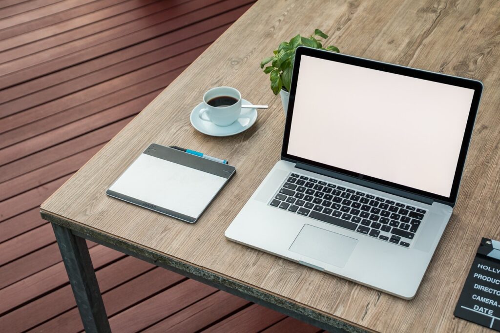 workspace, laptop, mockup