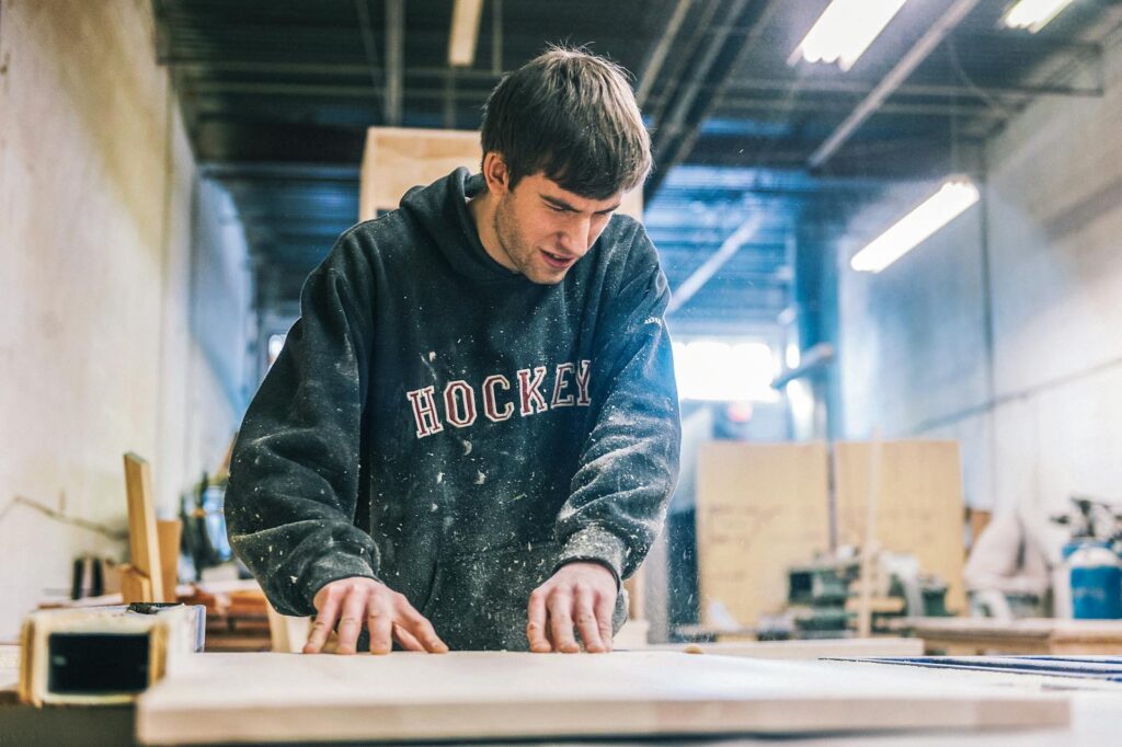 Man on Cutting Table